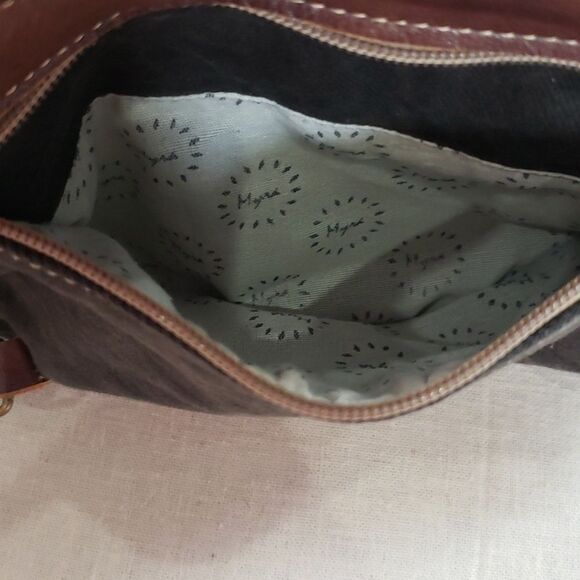 Myra Bag Backpack Unisex Woven,  Canvas and Hairon Leather Rustic Western - Picture 11 of 11